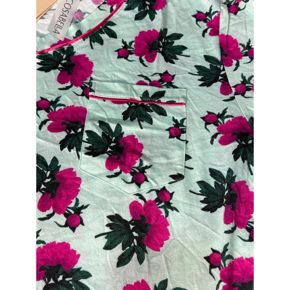 Cosabella Men's Pima Cotton Modal‎ Printed Pajama Set V-Neck Short Sleeve,Shorts